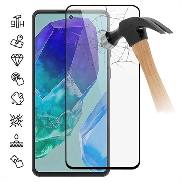 Samsung Galaxy M55 Osłona na Cały Wyświetlacz z Hartowanego Szkła - Czarna Krawędź
