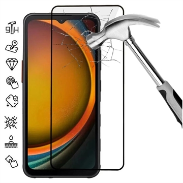 Osłona na Cały Wyświetlacz z Hartowanego Szkła Samsung Galaxy Xcover7 - Czarna Krawędź