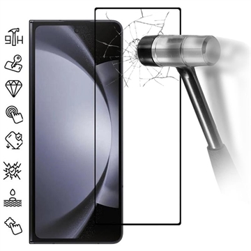 Osłona na Cały Wyświetlacz z Hartowanego Szkła Samsung Galaxy Z Fold6 - Czarna Krawędź