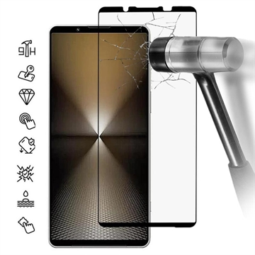 Osłona na Cały Wyświetlacz z Hartowanego Szkła Sony Xperia 1 VI - Czarna Krawędź