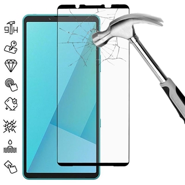 Sony Xperia 10 VII Pełna okładka szkło hartowane na ekran - 9H - czarna krawędź