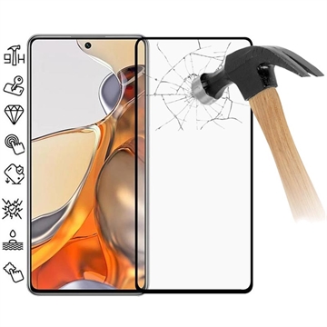 Osłona na Cały Wyświetlacz z Hartowanego Szkła Xiaomi 11T/11T Pro - Czarna Krawędź