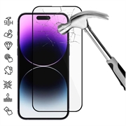 Osłona na Cały Wyświetlacz z Hartowanego Szkła iPhone 16 Pro Max - Czarna Krawędź