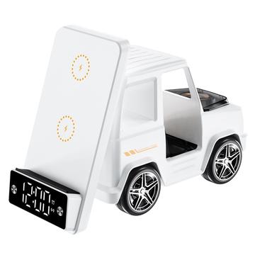 Bezprzewodowa ładowarka samochodowa G63 15W z głośnikiem Bluetooth, zegarem i podświetleniem
