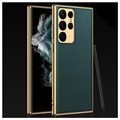 Hybrydowe Etui Galwanizowane GKK do Samsung Galaxy S22 Ultra 5G - Zieleń
