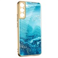Etui GKK Painted z Hartowanego Szkła Samsung Galaxy S22 5G - Błękit Oceanu