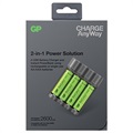 GP Charge AnyWay Ładowarka USB do Baterii AA/AAA & Powerbank