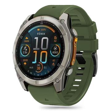 Garmin Fenix 5/6/6 Pro/7/8/E Tech-Protect Pasek silikonowy na linkę - 47mm - Wojskowy Zielony