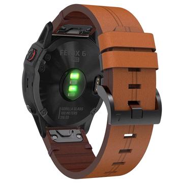 Pasek ze Skóry Naturalnej do Zegarka Garmin Fenix 6/5/5 Plus - Brąz