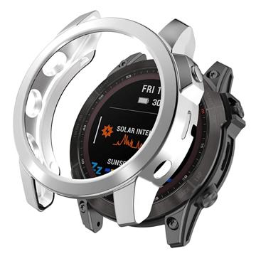 Garmin Fenix 7X/7X Solar Galwanizowane Etui z TPU - Srebrny