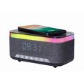 Cyfrowy budzik Gembird z podświetleniem RGB i bezprzewodowym ładowaniem 15W - czarny