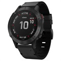 Pasek ze Skóry Naturalnej do Zegarka Garmin Fenix 6/5/5 Plus - Czarny