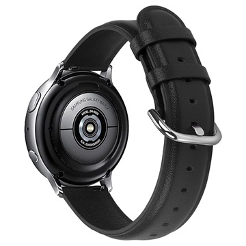 Pasek ze skóry naturalnej do zegarka Samsung Galaxy Watch Active2 - 44 mm - Czarny