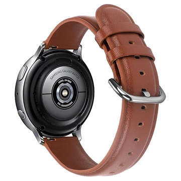 Pasek ze skóry naturalnej do zegarka Samsung Galaxy Watch Active2 - 44 mm - Brązowy