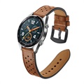 Huawei Watch GT Perforowany Skórzany Pasek - Brązowy
