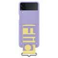 Silikonowe Etui EF-GF711TVEGWW z Paskiem do Samsung Galaxy Z Flip3 5G - Lawendowe