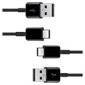 Kabel USB-A / USB-C Samsung EP-DG930MBEGWW - 2 Szt. - Czarny