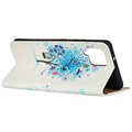 Samsung Galaxy A42 5G Etui-Portfel Glam Series - Kwitnące Drzewo / Niebieskie
