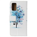 Samsung Galaxy S20 FE Etui-Portfel Glam Series - Kwitnące Drzewo / Niebieskie