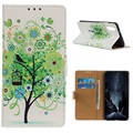 Sony Xperia 5 II Etui-Portfel Glam Series - Kwitnące Drzewo / Zielone