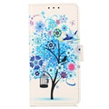 Etui-Portfel Glam Series - OnePlus Nord CE 2 5G - Drzewo Kwitnące / Błękit
