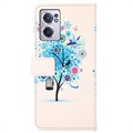 Etui-Portfel Glam Series - OnePlus Nord CE 2 5G - Drzewo Kwitnące / Błękit