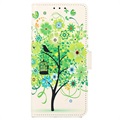Etui-Portfel z Serii Glam Samsung Galaxy A53 5G - Drzewo Kwitnące / Zieleń