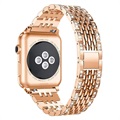 Apple Watch Series 7/SE/6/5/4/3/2/1 Pasek Glam - 45mm/44mm/42mm - Różowe Złoto