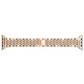 Apple Watch Series 7/SE/6/5/4/3/2/1 Pasek Glam - 45mm/44mm/42mm - Różowe Złoto
