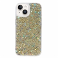iPhone 15 Etui z TPU Glitter Flakes - Złoto