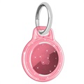 Apple AirTag Etui Glitter Powder z Brelokiem - Różowe