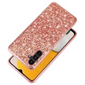Hybrydowe Etui z Serii Glitter do Samsung Galaxy A13 5G - Różowe Złoto