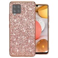 Hybrydowe Etui z Serii Glitter do Samsung Galaxy A42 5G - Różowe Złoto
