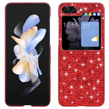 Hybrydowe Etui z Serii Glitter do Samsung Galaxy Z Flip5 - Czerwień