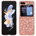 Hybrydowe Etui z Serii Glitter do Samsung Galaxy Z Flip5 - Różowe Złoto
