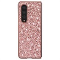 Hybrydowe Etui z Serii Glitter do Samsung Galaxy Z Fold3 5G - Różowe Złoto