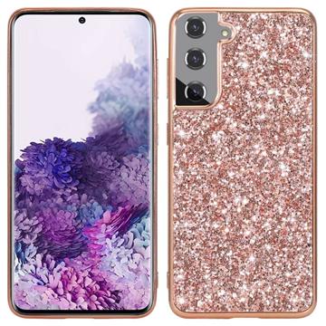 Hybrydowe Etui z Serii Glitter do Samsung Galaxy S23 5G - Różowe złoto