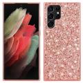 Hybrydowe Etui z Serii Glitter do Samsung Galaxy S23 Ultra 5G - Różowe złoto