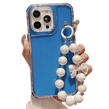 Hybrydowe etui antywstrząsowe iPhone 16 Pro Max Glitter z paskiem na nadgarstek