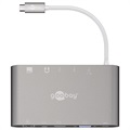 Adapter Multiport USB-C Goobay All-in-1 - HDMI, MiniDP, 3 x USB 3.0