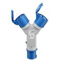 Goobay Adapter CEE - wtyczka CEE do 2x złącza CEE - 16A, 3680W