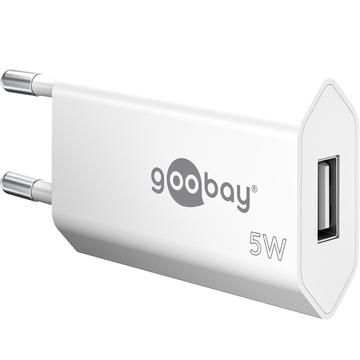Goobay Compact ładowarka ścienna USB-A - 5W - biała