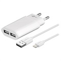 Goobay 2xUSB Ładowarka z Kablem Lightning - 2.4A - Biała