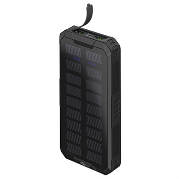 Szybki Solarny Powerbank Goobay 20000mAh - USB-C, USB - Czarny