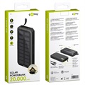 Szybki Solarny Powerbank Goobay 20000mAh - USB-C, USB - Czarny