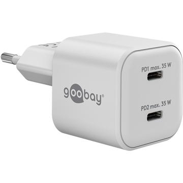 Goobay Nano GaN Dual USB-C PD Szybka ładowarka 35W