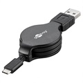 Kabel USB 2.0 / USB 3.1 Typu-C Goobay Retractable - Czarny