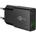 Goobay Slim USB-C PD GaN Podwójna szybka ładowarka 30W - czarna