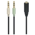 Adapter Audio Goobay 4-stykowy / 2x 3-stykowy 3,5 mm - Czarny