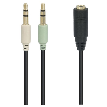 Adapter Audio Goobay 4-stykowy / 2x 3-stykowy 3,5 mm - Czarny